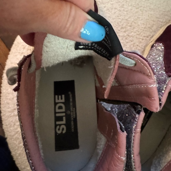 Golden Goose Pink and Silver Glitter Sneakers - Picture 7 of 10